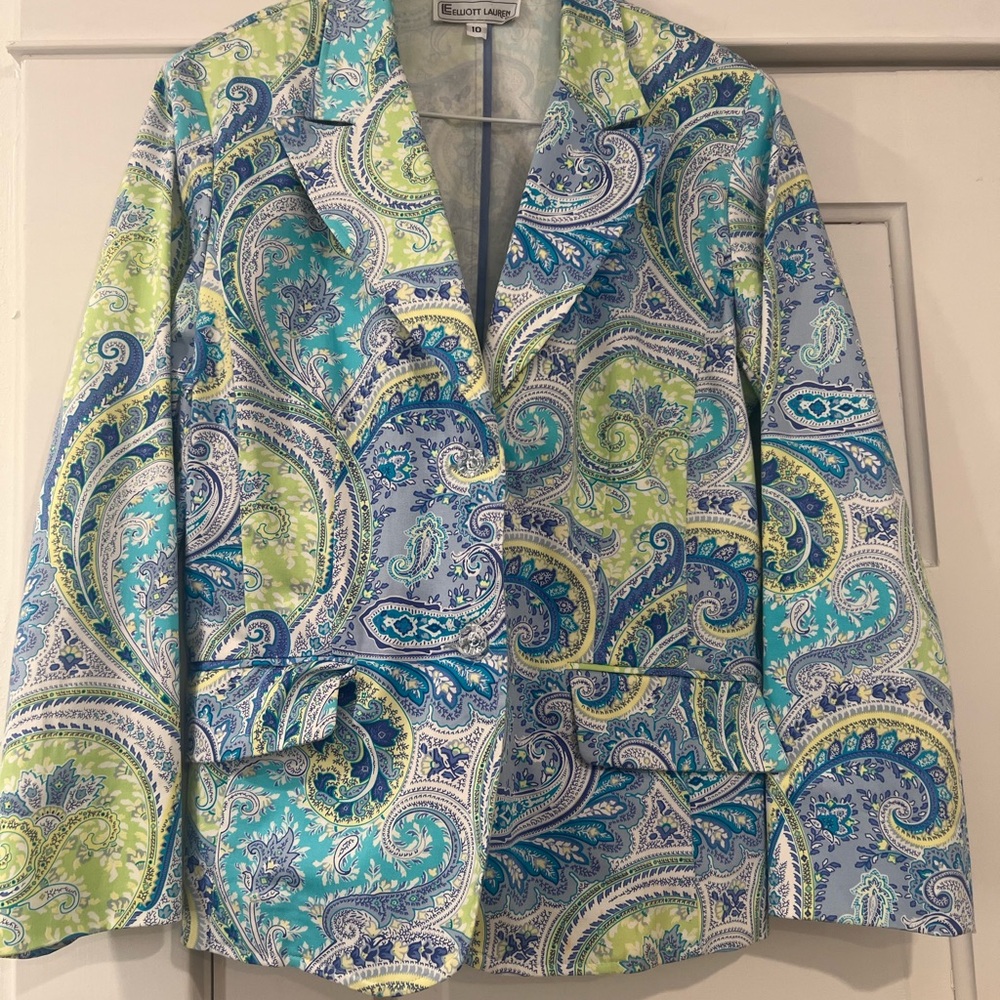 Elliott Lauren Paisley Blazer - Blue and Green